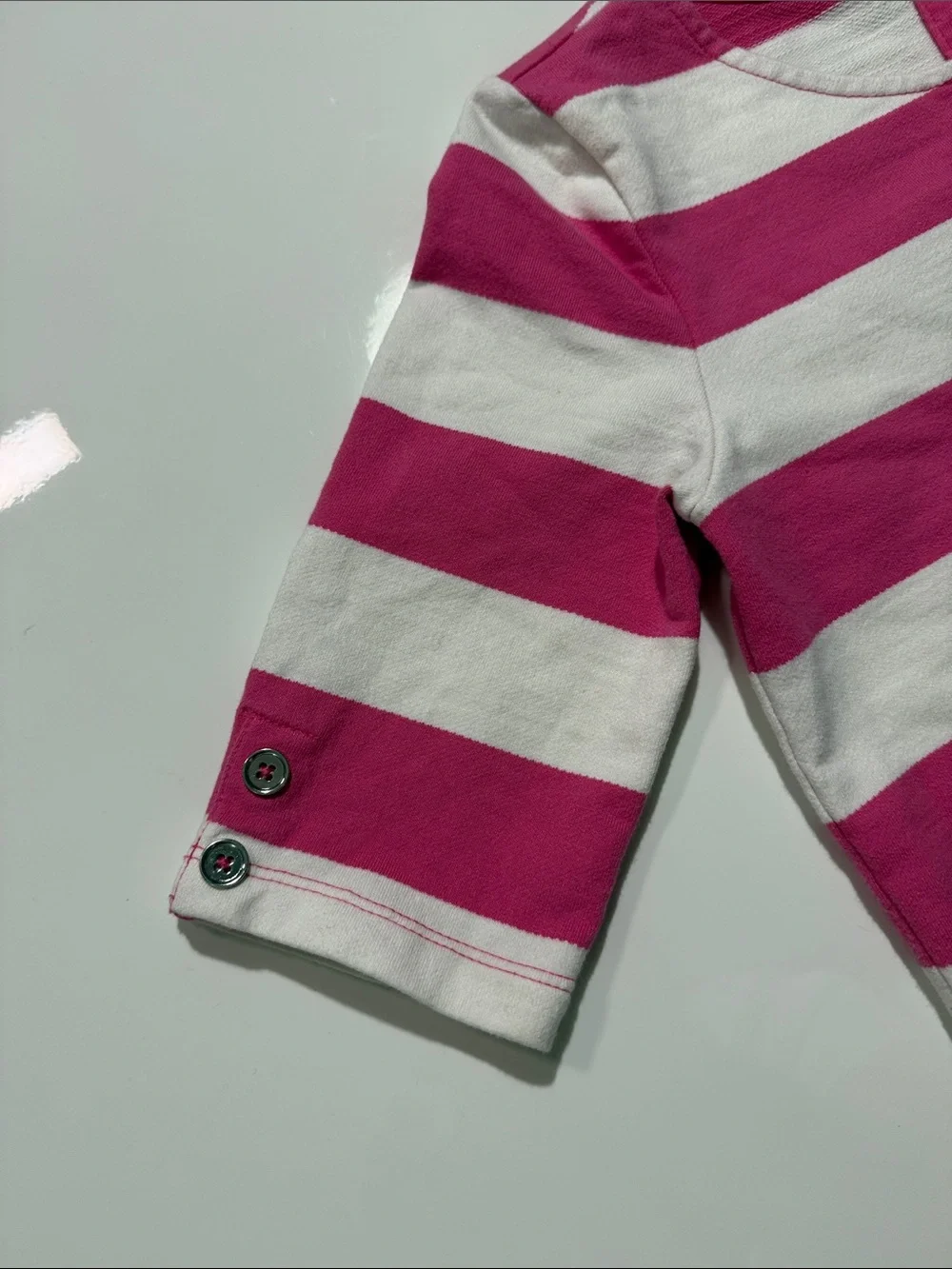Gymboree Girls Dress Pink White Striped Sequin Bird Soft Knit A Line Sz 12